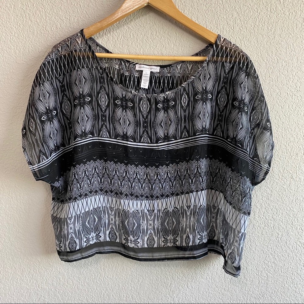 Sheer crop top/bathing suit cover